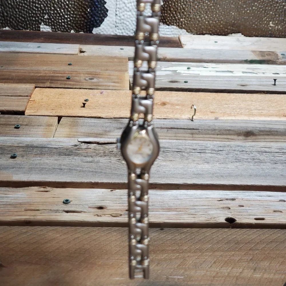 Capezio Ladies Watch-Brushed Stainless Steel with Gold Accented Links
